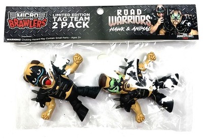 Road Warriors Hawk & Animal Limited Edition Micro Brawlers Black Variant New