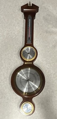 Howard Miller Wall-Mounted Wooden Weather Station Barometer Thermometer Clock