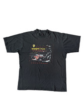 Vintage 2002 FERRARI Winning Team t Shirt  L/XL black F1, Schumacher, Hole/Faded