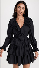 NWOT Ulla Johnson Lola Mini Dress in Noir Black Size 0, $458