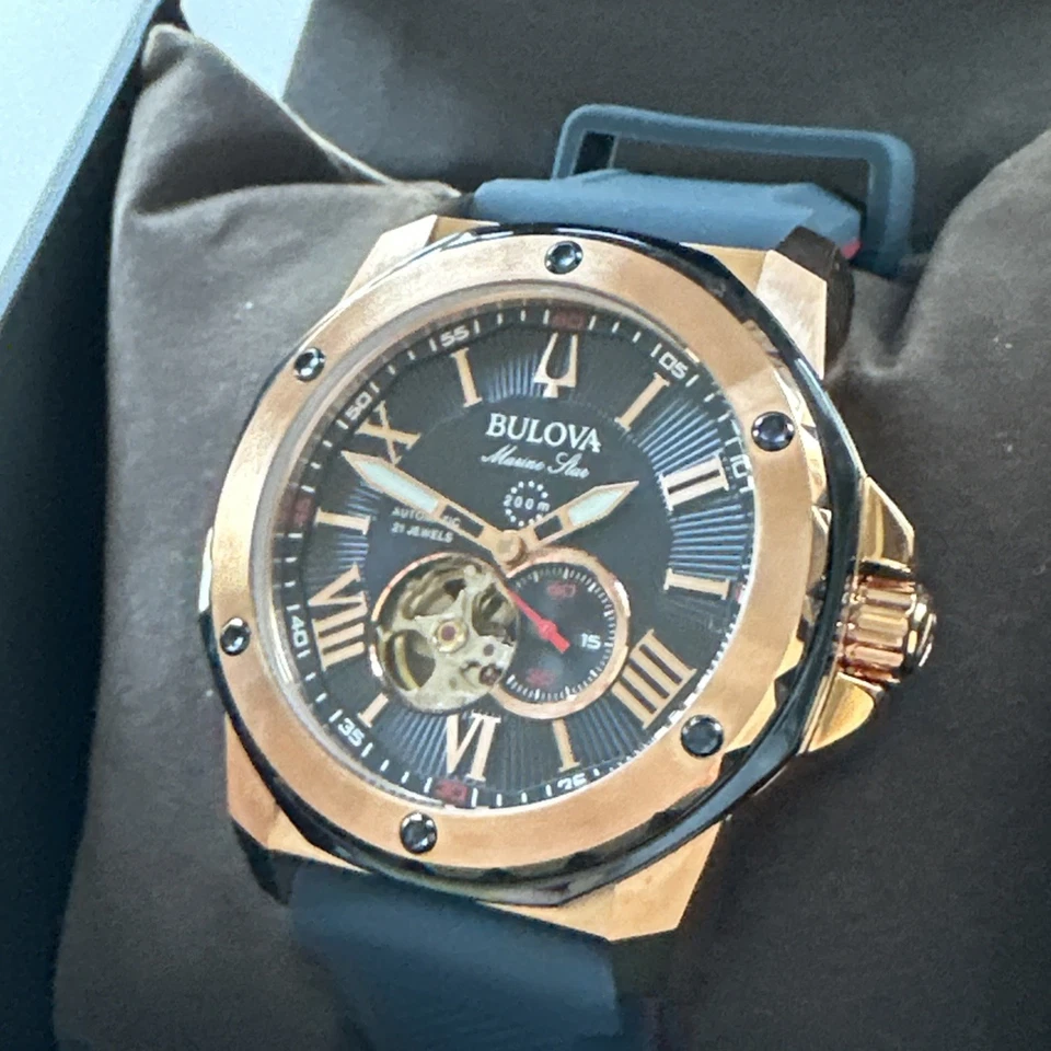 Bulova Marine Star Automatic Blue Dial Men's Watch 98A227 - Image 4 of 4