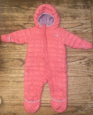 The North Face Thermoball Primaloft Baby Bunting Snow Suit 6-12 Pink  Puffer