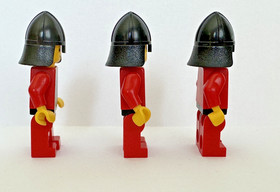 Lot of 3 - Lego Castle Minifigures - cas162 Red Scale Mail Black Knights 6059