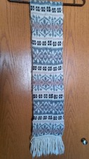 Aris Women's Acrylic Fiber Knit Soft Neck Scarf With Fringe 60 X 7" Made In USA