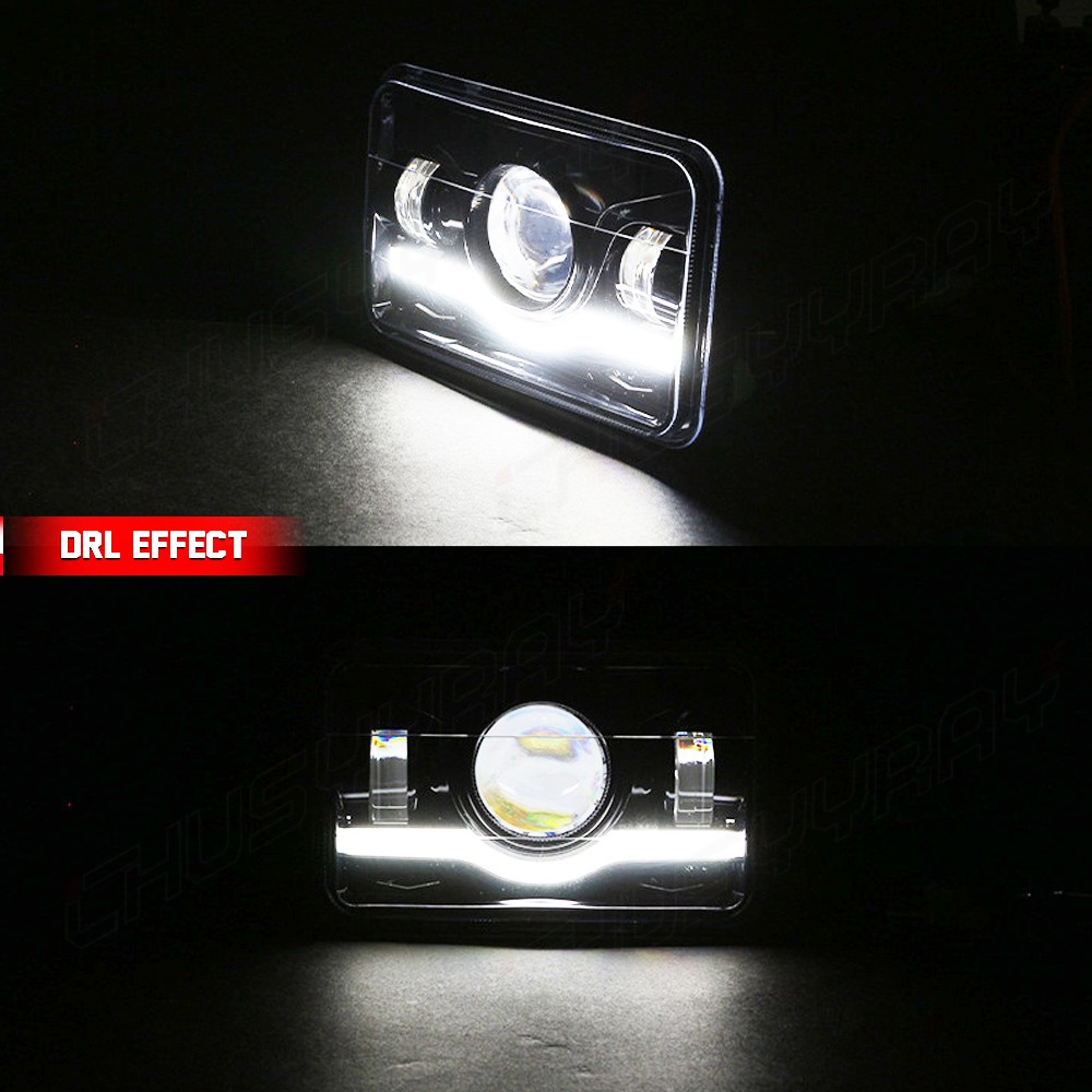 2PCS For Western Star 4900 Semi Truck 4x6" LED Headlights Hi-Lo Beam H4656/4651