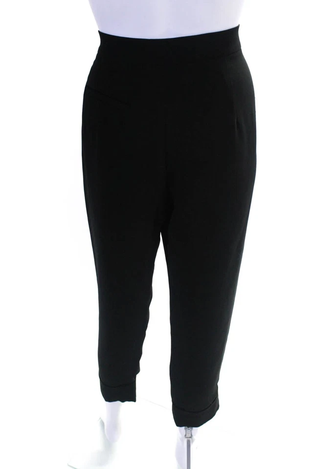 Pantalones de vestir Rachel Comey para mujer con cremallera frontal plisados pierna recta negros talla S Foto 3 de 4