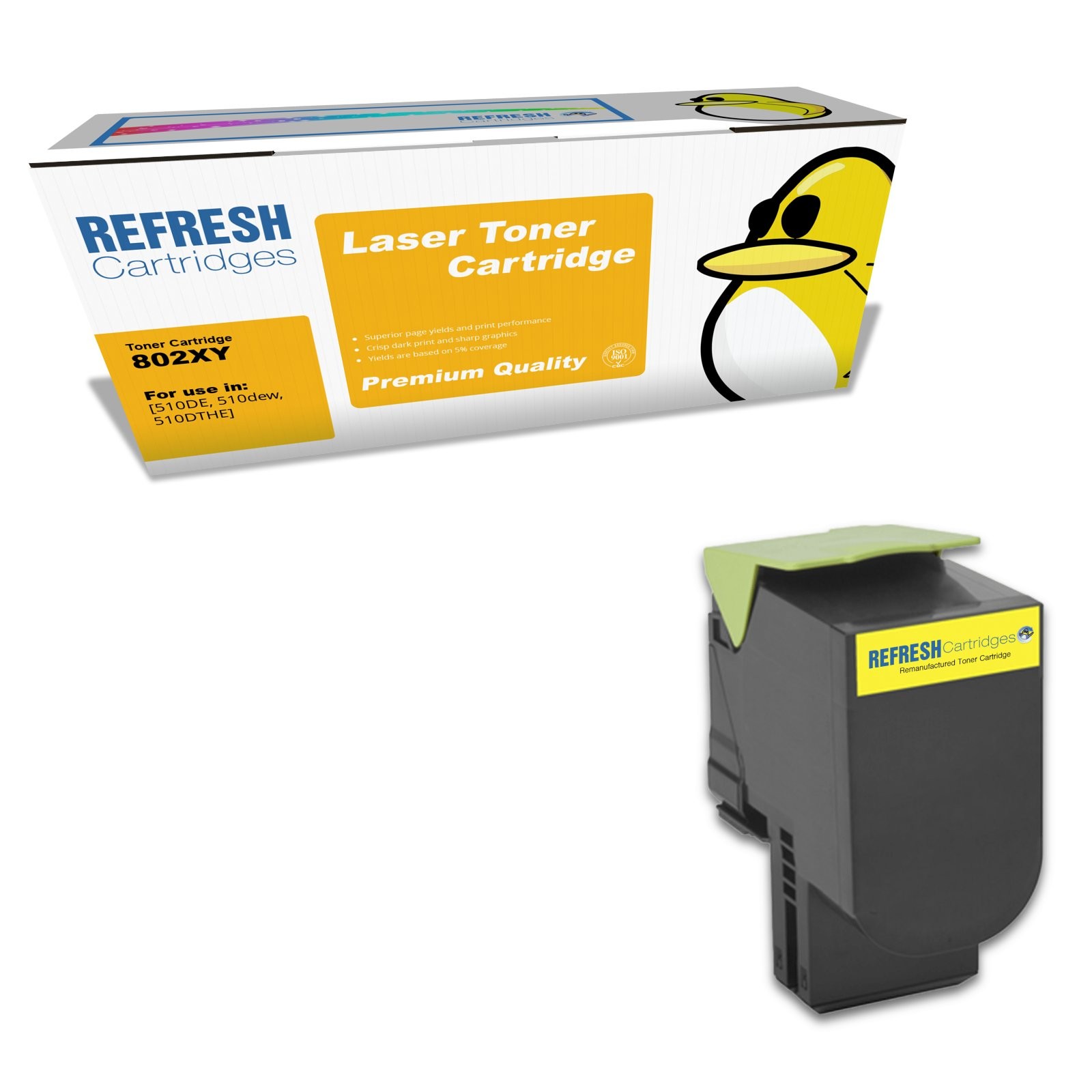 Refresh Cartridges Yellow 80C2XY0 Toner Compatible With Lexmark Printers