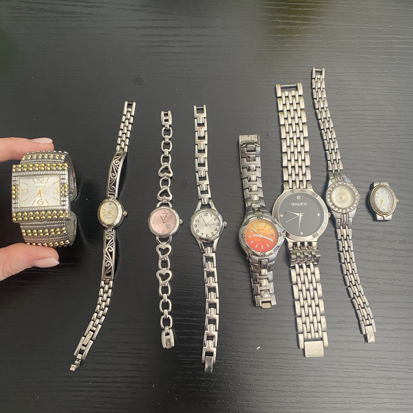 Vintage Silver Tone Watch Bundle Untested Lot of 8