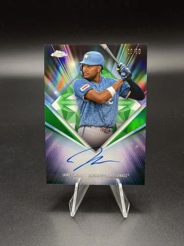 2026 Topps Chrome 75th Diamond Auto James Wood Green /99 Nationals