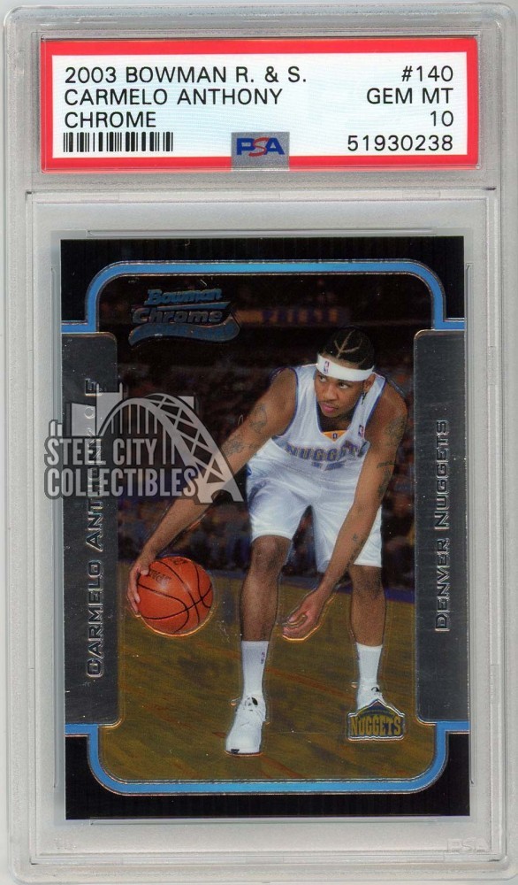 Carmelo Anthony 2003-04 Bowman Chrome Rookie Card #140 PSA 10