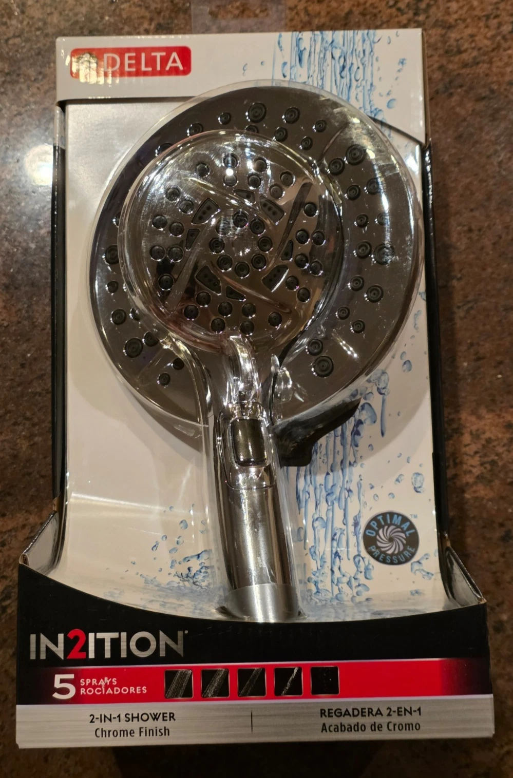 Delta 75585 In2ition 2-In-1 5-Spray Dual Shower Heads Finish in Chrome