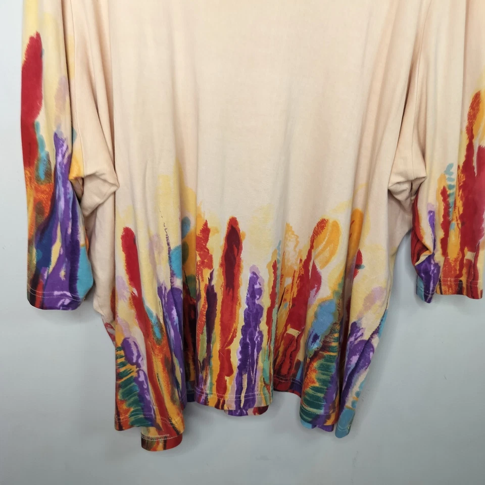 Туника Ulla Popken свободного покроя размер 28/30 плюс женская с цветным принтом хлопок - Изображение 3 из 4