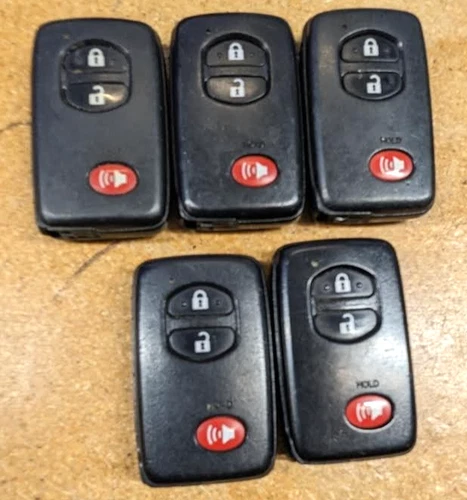 LOT OF 5 OEM TOYOTA SMART KEY FOB REMOTES HYQ14ACX 3 BUTTONS