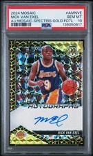 2024 PANINI MOSAIC AUTOGRAPHS AMNVE NICK VAN EXEL AU SPECTRIS GOLD LAKERS PSA 10