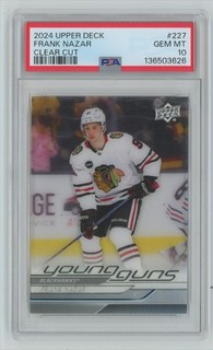 2024 25 Upper Deck Young Guns Clear Cut PSA 10 Frank Nazar Rookie #227 Chicago