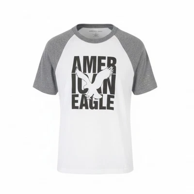 American Eagle Outfitters T-Shirt Homme M Gris Logo Coupe Classique - Photo 1/4