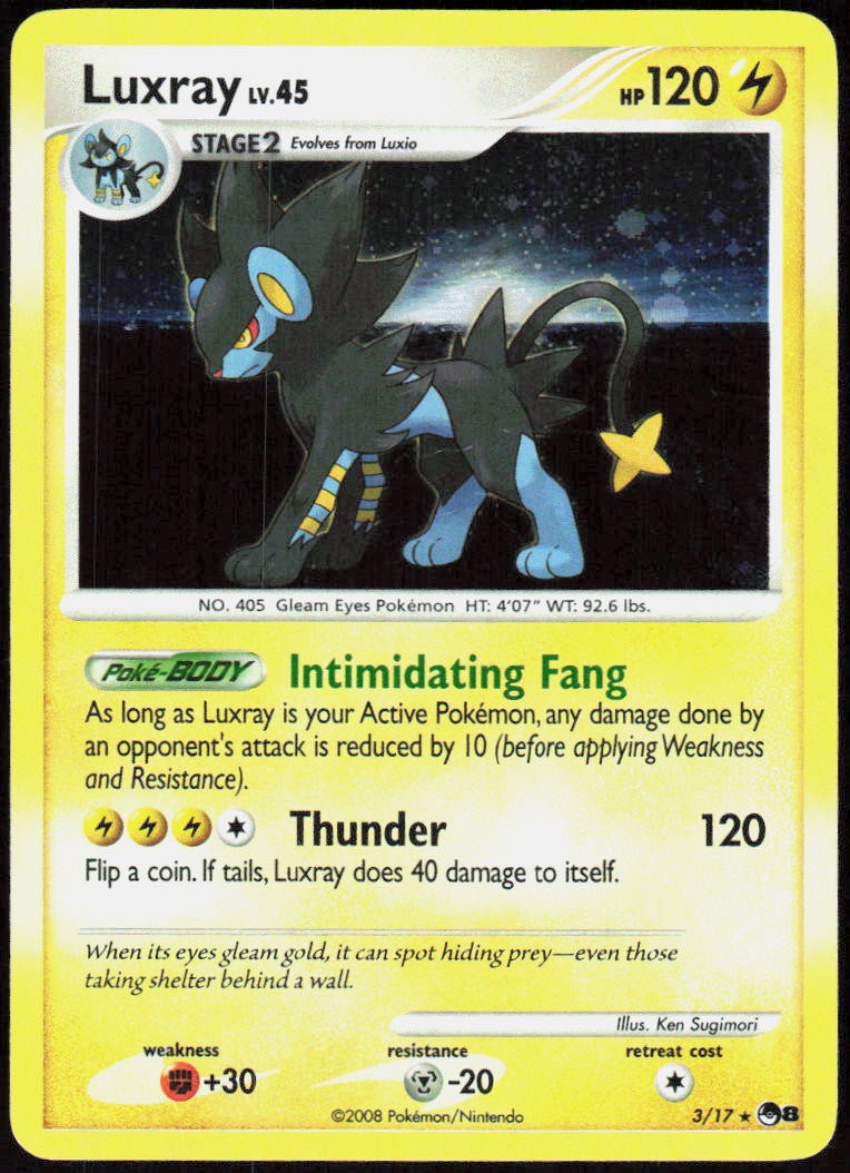 Luxray 3/17 Rare POP Series 8 Pokemon Holo Moderately Played