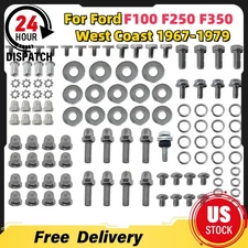 1967-79 For Ford F100 F250 F350 West Coast 3Leg Mirror Deluxe Stainless RestoKit