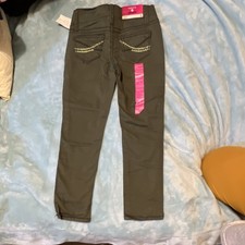natural threads by nj Girls Olive Skinny Pants Size 5 Solid
