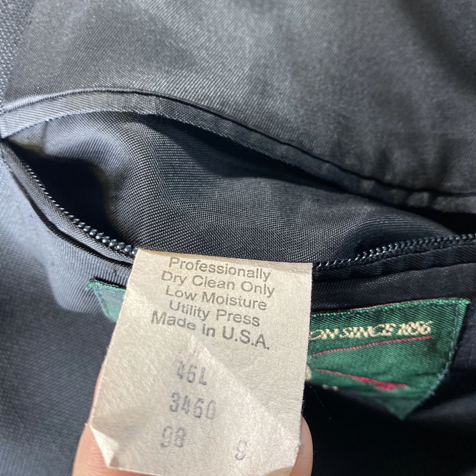 VTG Orvis Blazer 46 L Hopsack Knit Navy Blue Gold Buttons 3 2 Roll USA Traveler - Image 4 of 4