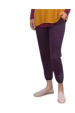 LOGO Lounge by Lori Goldstein Women's Cotton French Terry Jogger Prpl