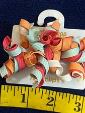 Vintage Gymboree Curly Hair Bow Clips 2008 Tropical Garden -New-