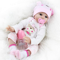 Reborn Baby Puppe MäDchen 55Cm Realistisch StoffköRper Lebensecht