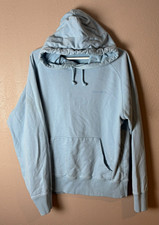 Outdoor Voices Unisex  Med Cotton Fleece Pullover Hoodie Blue Logo Pockets
