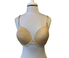 Maidenform Push Up Bra Women's Size 40D Padded Adjustable Crossback Neutral Nude