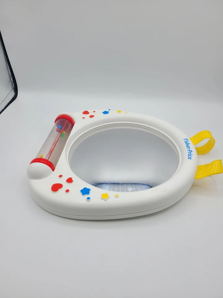 Fisher Price 1991 espejo retrovisor grande cuna bebé juguete modelo 1132 vintage blanco Foto 2 de 4