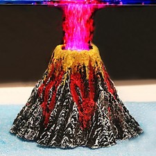 Uniclife Aquarium Volcano Ornament Kit with Air Stone Bubbler Fish Yellow