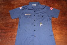 Boy Scouts of America BSA Youth Shirt Blue X-Large XL Sewn Patches Short Sleeve