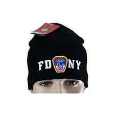 FDNY No Fold Winter Hat Beanie Skull Cap Officially Licensed Black