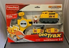 New HTF GeoTrax Knox & Nick Remote Control Train The Demolition Team 2009 Yellow