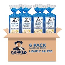 Quaker Large Rice Cakes, Lightly Salted, Gluten Free, 4.47 Ounce Pack of 6
