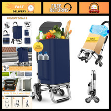 Heavy Duty 3-in-1 Foldable Shopping Cart  Hand Truck with 6 Wheels - Versatile
