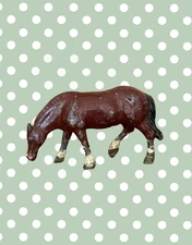 Vintage Medium Standing Chestnut Horse Figurine | 1920s John Hill & Co Lead Toy