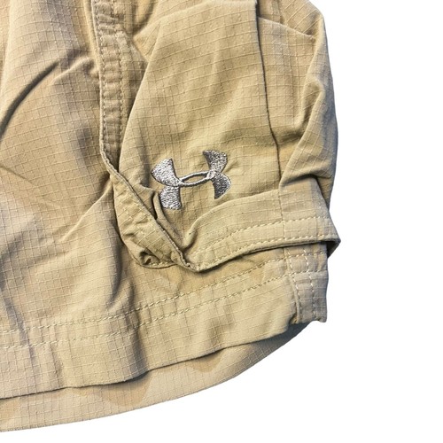 Under Armour Youth Large Khaki Lightweight Breathable Loose Fit Cargo Shorts - Picture 2 of 4