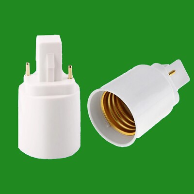 2x G24 2 Pin To E27 ES Screw Light Bulb Socket Lamp Adaptor Converter Holder