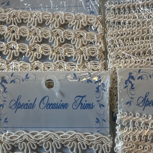 Lot of 6 VTG Blumenthal Lansing Special Occasion Trim Woven Rope Lace 16 Yards - Picture 5 of 13