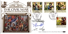 Great Britain 1992 Benham 22 CT Gold SPG17 FDC - Civil War with 3 Signatories