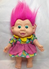 Magic Troll baby fairy troll 10"H 1991 Applause pink hair wings