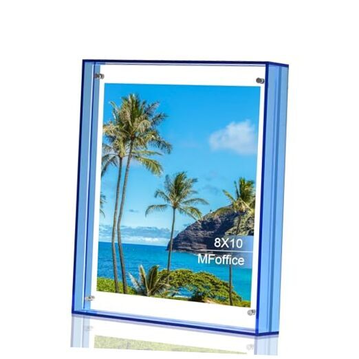 Picture Frames, Stunning Color Acrylic Photo Frame, Horizontal and 8x10 Blue-image