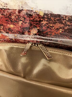 VERSACE Parfums Gold Makeup Cosmetics Bag authentic shimmer case