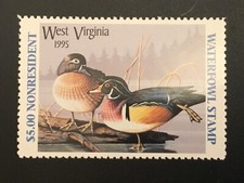 ICOLLECTZONE US 1995 #18 West Virginia Non-Resident Duck Stamp VF NH 