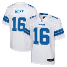 Youth #16 Jared Goff White Player Game All Stitched Jersey