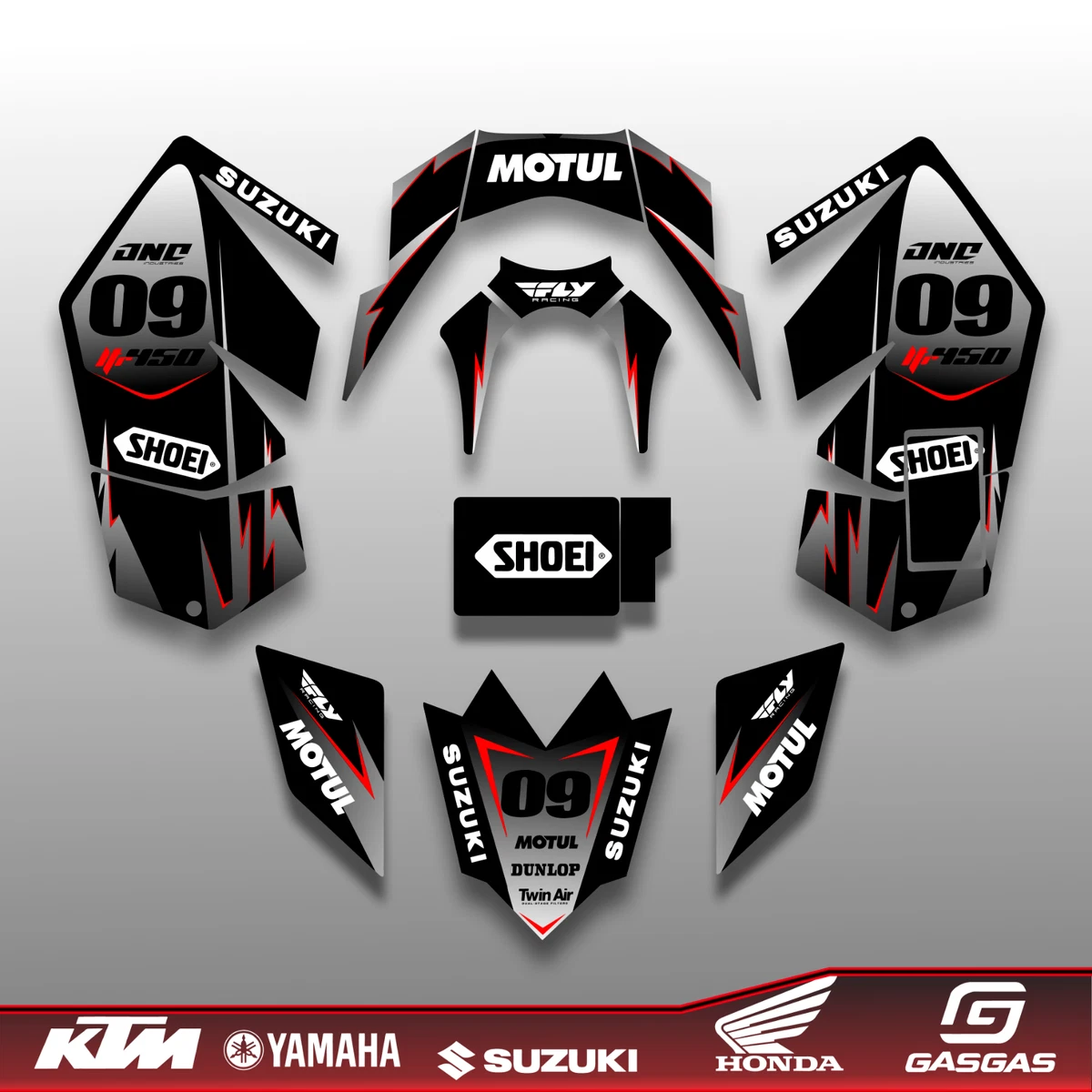 Kit Autocollants Graphiques Complets Pour Suzuki LTR 450 - Personnalisation VTT/ATV, Vinyle Brillant, USA