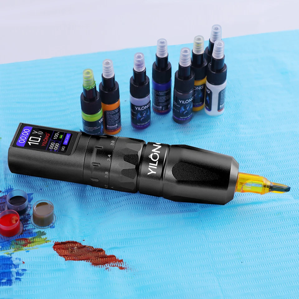 Tattoo Gun Kit Complete Adjustable 6-Stroke Rotary Pen Machine with Ink Needles - image 4 of 4