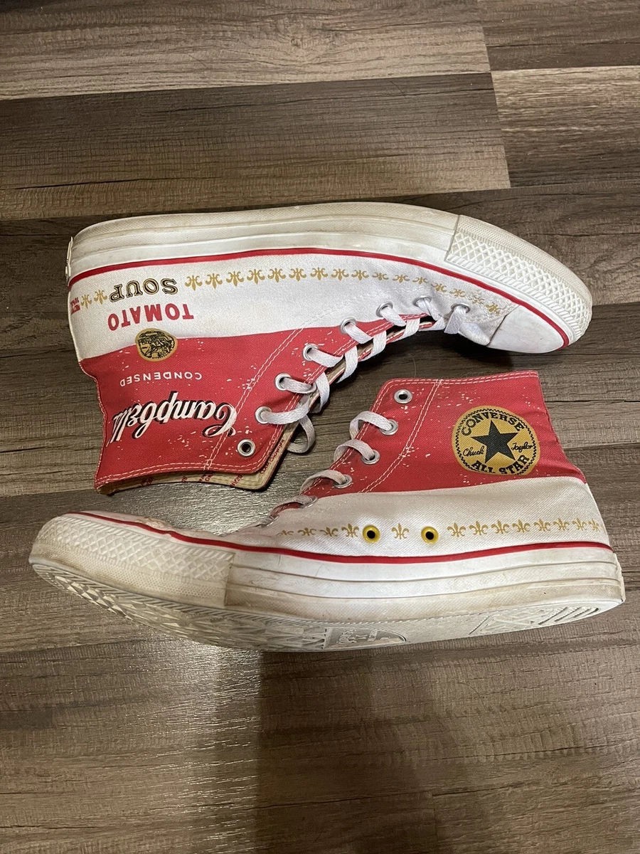 RARE CONVERSE ANDY WARHOL CAMPBELL TOMATO SOUP HIGH TOP SNEAKERS SIZE Men s 12