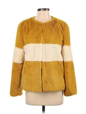 J.o.a. Just One Answer Women Yellow Faux Fur Jacket S